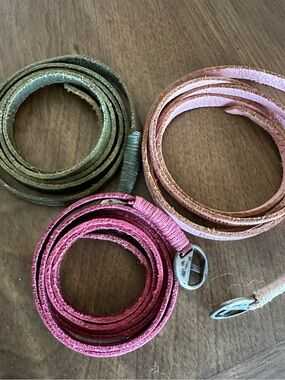 Humanity For All Leather Wrap Bracelets Lot of 3 Y2K Boho Peace